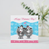 Cartes Pour Fêtes Annuelles Heureuse Sainte-Valentin Jovely mignon Sheeps Salu (Debout devant)