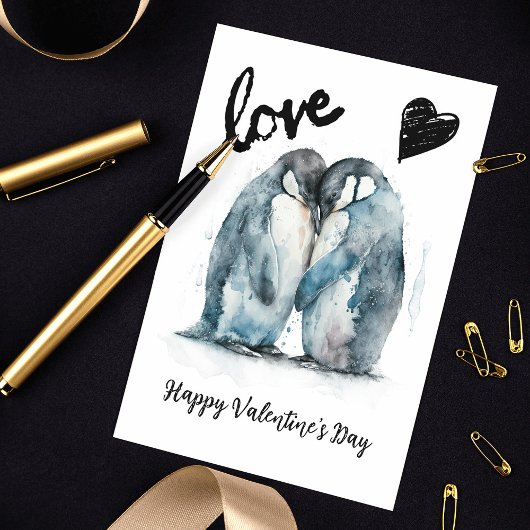 Cartes Pour Fêtes Annuelles Heureuse Sainte-Valentin mignon avec amour pingoui