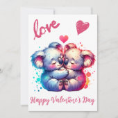 Cartes Pour Fêtes Annuelles Heureuse Sainte-Valentin mignon avec de mignonnes (Devant)