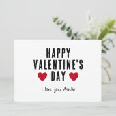 Cartes Pour Fêtes Annuelles Heureuse Sainte-Valentin moderne Red Hearts (Debout devant)
