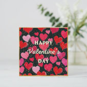 Cartes Pour Fêtes Annuelles Heureuse Sainte-Valentin Motif des Coeurs d'Amour  (Debout devant)