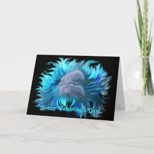 Cartes Pour Fêtes Annuelles Heureuse Sainte-Valentin - Paire de dauphins