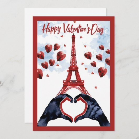 Cartes Pour Fêtes Annuelles Heureuse Sainte-Valentin Paris (Devant / Derrière)