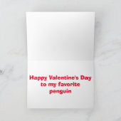 CARTES POUR FÊTES ANNUELLES "HEUREUSE SAINTE-VALENTIN" PENGUINS (Intérieur)