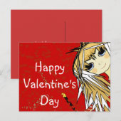 Cartes Pour Fêtes Annuelles Heureuse Sainte-Valentin - Petite fille (Devant / Derrière)