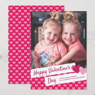 Cartes Pour Fêtes Annuelles Heureuse Sainte-Valentin Pink Heart Photo personna