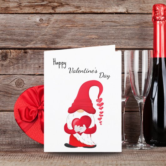 Cartes Pour Fêtes Annuelles Heureuse Sainte-Valentin Red Heart Gnome