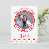 Cartes Pour Fêtes Annuelles Heureuse Sainte-Valentin Romantique Coeurs rouges  (Debout devant)