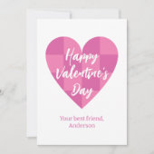 Cartes Pour Fêtes Annuelles Heureuse Sainte-Valentin rose plat (Devant)