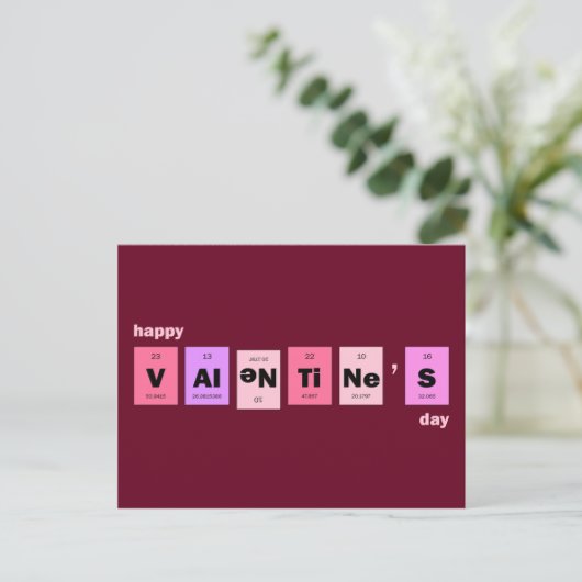 Cartes Pour Fêtes Annuelles Heureuse Sainte-Valentin scientifique Nerd geek (Debout devant)