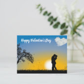 Cartes Pour Fêtes Annuelles Heureuse Sainte-Valentin Silhouette couple (Debout devant)