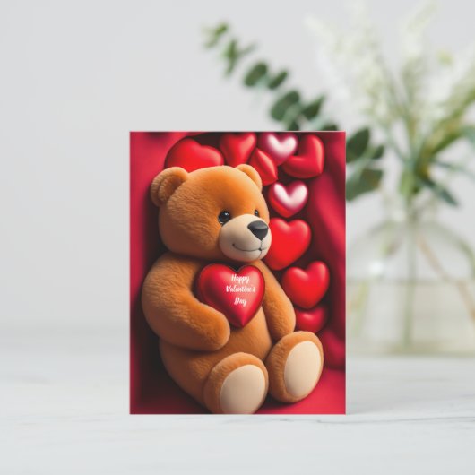 Cartes Pour Fêtes Annuelles Heureuse Sainte-Valentin Teddy Bear (Debout devant)