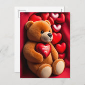 Cartes Pour Fêtes Annuelles Heureuse Sainte-Valentin Teddy Bear (Devant / Derrière)