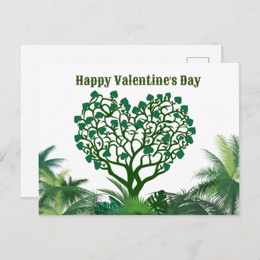 Cartes Pour Fêtes Annuelles Heureuse Sainte-Valentin vert naturel pour vous (Devant / Derrière)