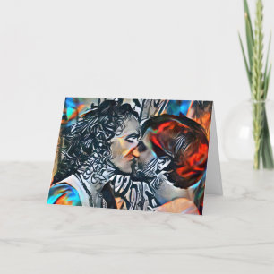 Cartes Pour Fêtes Annuelles Heureuse Sainte-Valentin   Vos Mots Couple Kissing