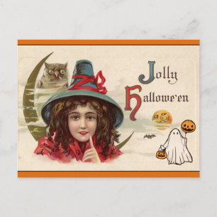 Cartes Pour Fêtes Annuelles Heureuse sorcière Vintage Halloween