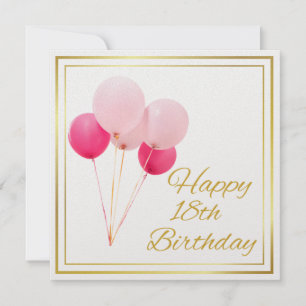 CARTES POUR FÊTES ANNUELLES HEUREUX 18E ANNIVERSAIRE -SECTION D'OR