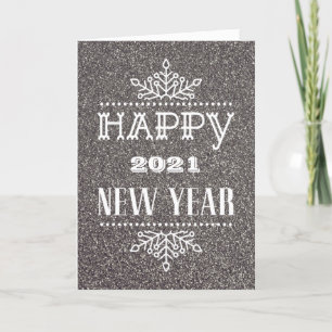 Cartes Pour Fêtes Annuelles HEUREUX 2021 NOUVELLE ANNÉE Typographie moderne