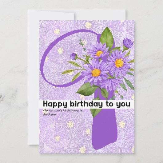 Cartes Pour Fêtes Annuelles heureux anniversaire pour vous : Septembre fleur d (Devant)