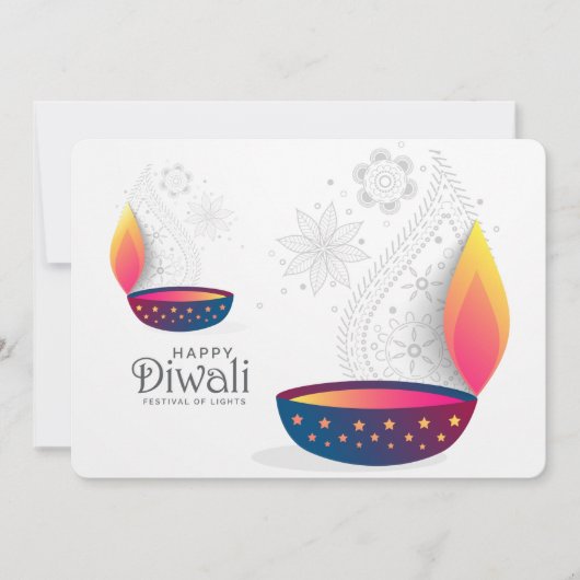Cartes Pour Fêtes Annuelles Heureux Diwali (Devant)