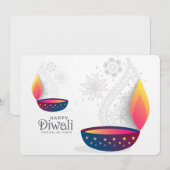 Cartes Pour Fêtes Annuelles Heureux Diwali (Devant / Derrière)