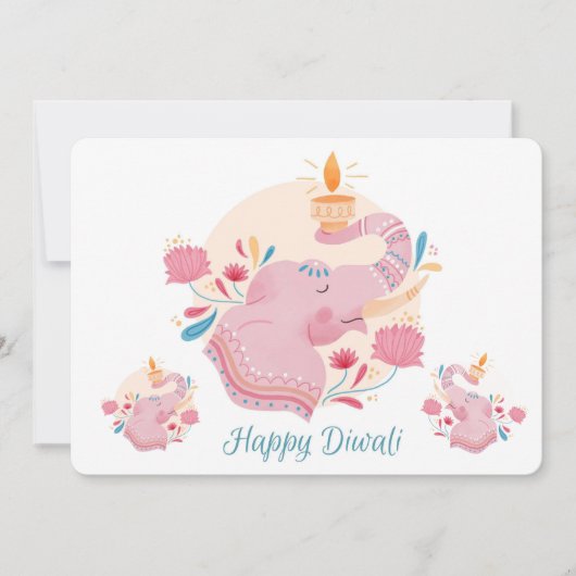 Cartes Pour Fêtes Annuelles Heureux Diwali (Devant)