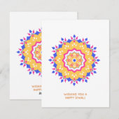 Cartes Pour Fêtes Annuelles Heureux Diwali (Devant / Derrière)