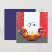 Cartes Pour Fêtes Annuelles Heureux Diwali (Devant / Derrière)