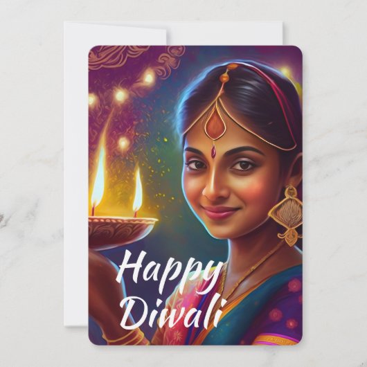Cartes Pour Fêtes Annuelles Heureux Diwali (Devant)