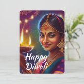Cartes Pour Fêtes Annuelles Heureux Diwali (Debout devant)