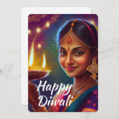 Cartes Pour Fêtes Annuelles Heureux Diwali (Devant / Derrière)