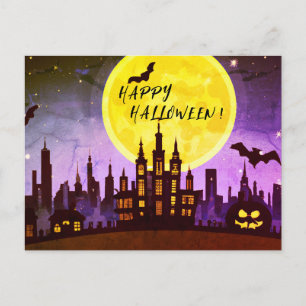 CARTES POUR FÊTES ANNUELLES HEUREUX HALLOWEEN CITYSCAPE