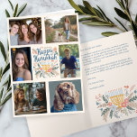 Cartes Pour Fêtes Annuelles HEUREUX HANOUKKA Dessiné À La Main CUSTOM 6 PHOTO<br><div class="desc">J'espère que vous aimez ce design de vacances dessiné à la main. Cliquez sur "personnaliser" pour éditer et ajouter vos propres photos et texte à l'avant et à l'intérieur. Supprimez ou déplacez les dessins à l'intérieur et à l'arrière si vous préférez. Également disponible en téléchargement numérique pour envoyer par e-mail...</div>