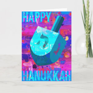 Cartes Pour Fêtes Annuelles Heureux Hanoukka Dreidel