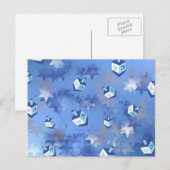 Cartes Pour Fêtes Annuelles Heureux Hanoukka Falling Star et Dreidels (Devant / Derrière)