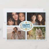 Cartes Pour Fêtes Annuelles HEUREUX HANOUKKA Floral Wreath Menorah photos pers (Devant)
