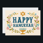 Cartes Pour Fêtes Annuelles HEUREUX HANOUKKA Floral Wreath Menorah photos pers<br><div class="desc">Texte dessiné à la main et flûtes par moi pour vous. Cliquez sur "personnaliser" pour modifier et ajouter votre propre texte et photos à l'arrière de la carte postale ou modifier les couleurs arrière - plans. Tout est personnalisable. Pour plus de designs et de couleurs, consultez ma boutique ! Ou...</div>