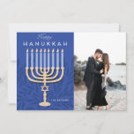 Cartes Pour Fêtes Annuelles Heureux Hanoukka Menorah<br><div class="desc">Carte de vacances photo design Hanoukka Menorah</div>