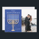Cartes Pour Fêtes Annuelles Heureux Hanoukka Menorah<br><div class="desc">Carte de vacances photo design Hanoukka Menorah</div>