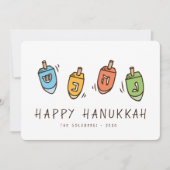 Cartes Pour Fêtes Annuelles Heureux Hanoukka Modern Dreidel (Devant)