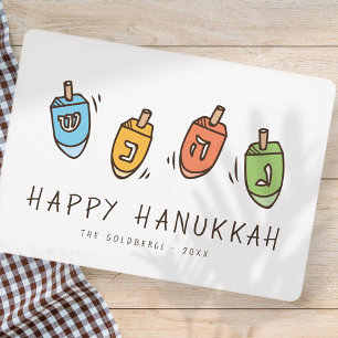Cartes Pour Fêtes Annuelles Heureux Hanoukka Modern Dreidel