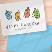Cartes Pour Fêtes Annuelles Heureux Hanoukka Modern Dreidel