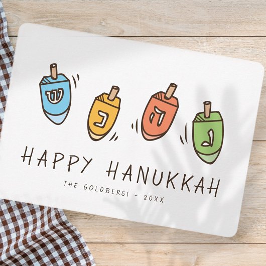 Cartes Pour Fêtes Annuelles Heureux Hanoukka Modern Dreidel