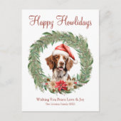Cartes Pour Fêtes Annuelles Heureux Howlidays mignon Brittany Spaniel Chien (Devant)
