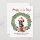 Cartes Pour Fêtes Annuelles Heureux Howlidays mignon Cairn Terrier Chien (Devant / Derrière)