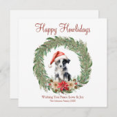 Cartes Pour Fêtes Annuelles Heureux Howlidays mignon frontière Collie Chien (Devant / Derrière)