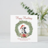 Cartes Pour Fêtes Annuelles Heureux Howlidays mignon frontière Collie Chien (Debout devant)