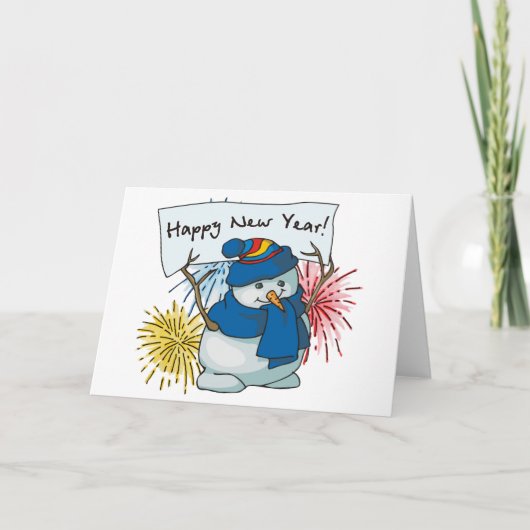 Cartes Pour Fêtes Annuelles heureux new year snowman (Devant)