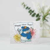 Cartes Pour Fêtes Annuelles heureux new year snowman (Debout devant)
