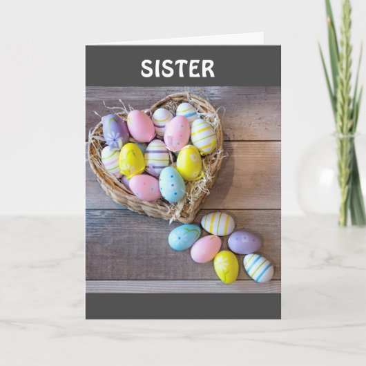 CARTES POUR FÊTES ANNUELLES HEUREUX *PÂQUES* À MA **SOEUR** (Devant)